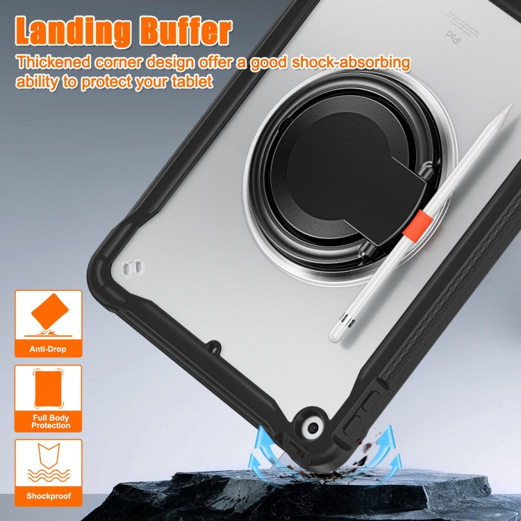 For iPad 10.2 2021 / 2020 / 2019 Heavy Duty Hybrid Tablet Case with Handle & Strap(Black) - iPad 10.2 Cases by buy2fix | Online Shopping UK | buy2fix