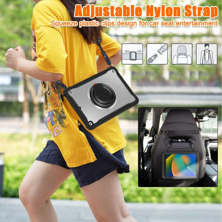 For iPad 10.2 2021 / 2020 / 2019 Heavy Duty Hybrid Tablet Case with Handle & Strap(Black) - iPad 10.2 Cases by buy2fix | Online Shopping UK | buy2fix