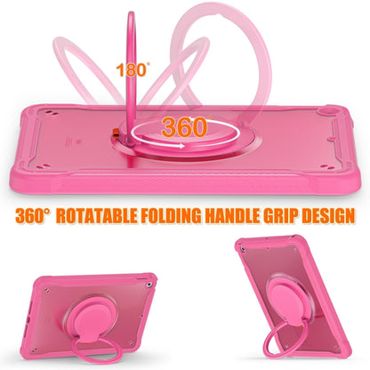 For iPad 10.2 2021 / 2020 / 2019 Heavy Duty Hybrid Tablet Case with Handle & Strap(Rose Red) - iPad 10.2 Cases by buy2fix | Online Shopping UK | buy2fix