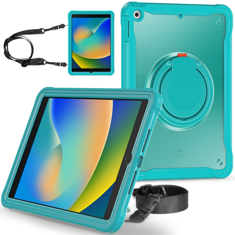 For iPad 10.2 2021 / 2020 / 2019 Heavy Duty Hybrid Tablet Case with Handle & Strap(Light Blue) - iPad 10.2 Cases by buy2fix | Online Shopping UK | buy2fix