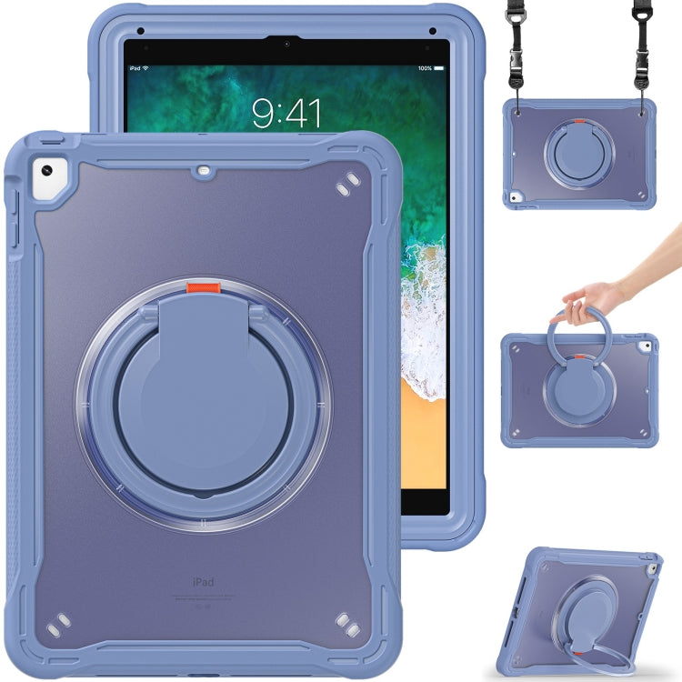 For iPad Air / Air 2 / 9.7 2018 / 2017 Heavy Duty Hybrid Tablet Case with Handle & Strap(Lavender Grey) - iPad 9.7 (2018) & (2017) Cases by buy2fix | Online Shopping UK | buy2fix