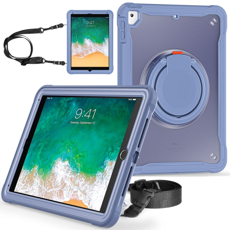 For iPad Air / Air 2 / 9.7 2018 / 2017 Heavy Duty Hybrid Tablet Case with Handle & Strap(Lavender Grey) - iPad 9.7 (2018) & (2017) Cases by buy2fix | Online Shopping UK | buy2fix