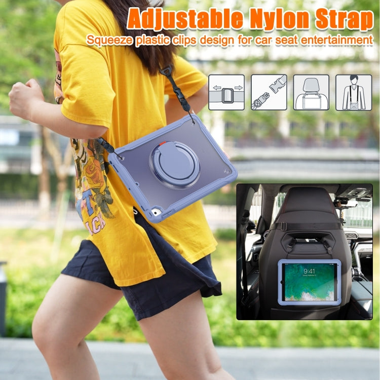 For iPad Air / Air 2 / 9.7 2018 / 2017 Heavy Duty Hybrid Tablet Case with Handle & Strap(Lavender Grey) - iPad 9.7 (2018) & (2017) Cases by buy2fix | Online Shopping UK | buy2fix