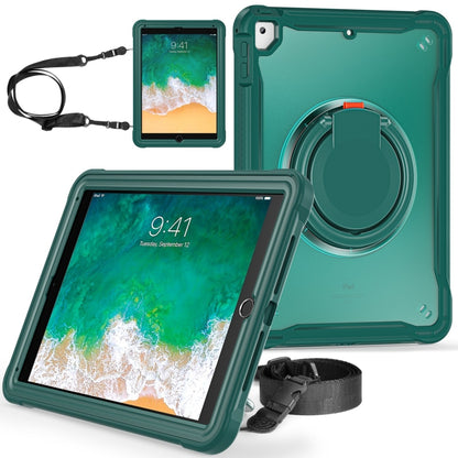 For iPad Air / Air 2 / 9.7 2018 / 2017 Heavy Duty Hybrid Tablet Case with Handle & Strap(Dark Green) - iPad 9.7 (2018) & (2017) Cases by buy2fix | Online Shopping UK | buy2fix