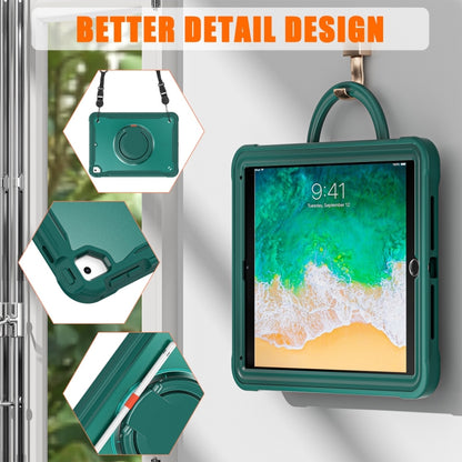 For iPad Air / Air 2 / 9.7 2018 / 2017 Heavy Duty Hybrid Tablet Case with Handle & Strap(Dark Green) - iPad 9.7 (2018) & (2017) Cases by buy2fix | Online Shopping UK | buy2fix
