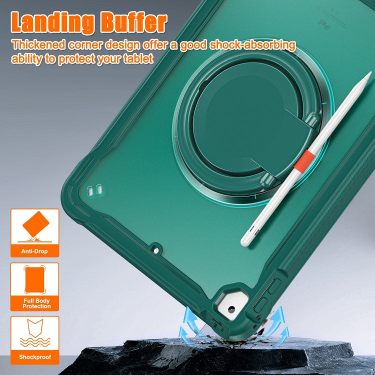 For iPad Air / Air 2 / 9.7 2018 / 2017 Heavy Duty Hybrid Tablet Case with Handle & Strap(Dark Green) - iPad 9.7 (2018) & (2017) Cases by buy2fix | Online Shopping UK | buy2fix