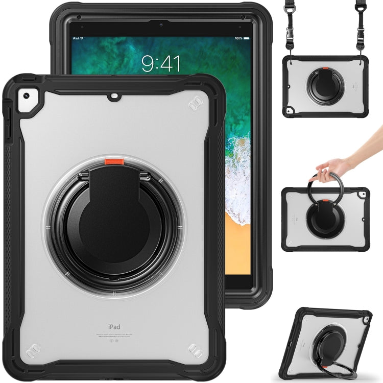 For iPad Air / Air 2 / 9.7 2018 / 2017 Heavy Duty Hybrid Tablet Case with Handle & Strap(Black) - iPad 9.7 (2018) & (2017) Cases by buy2fix | Online Shopping UK | buy2fix