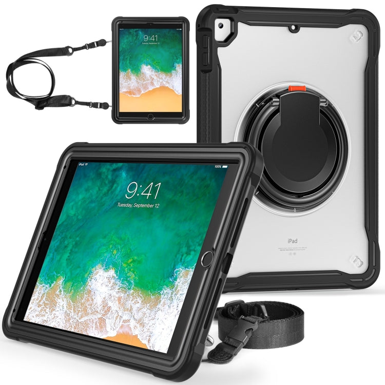 For iPad Air / Air 2 / 9.7 2018 / 2017 Heavy Duty Hybrid Tablet Case with Handle & Strap(Black) - iPad 9.7 (2018) & (2017) Cases by buy2fix | Online Shopping UK | buy2fix