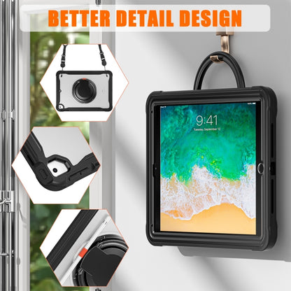 For iPad Air / Air 2 / 9.7 2018 / 2017 Heavy Duty Hybrid Tablet Case with Handle & Strap(Black) - iPad 9.7 (2018) & (2017) Cases by buy2fix | Online Shopping UK | buy2fix