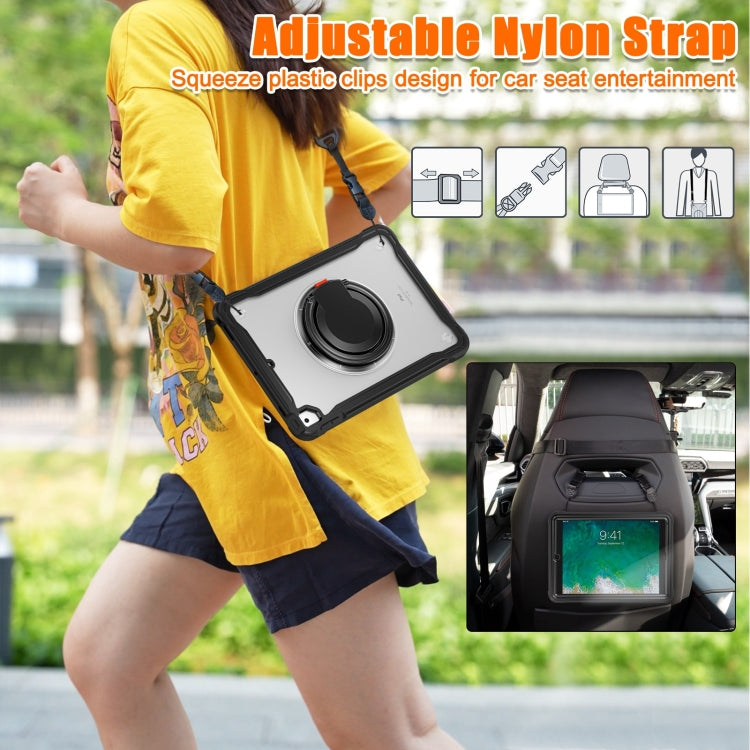 For iPad Air / Air 2 / 9.7 2018 / 2017 Heavy Duty Hybrid Tablet Case with Handle & Strap(Black) - iPad 9.7 (2018) & (2017) Cases by buy2fix | Online Shopping UK | buy2fix