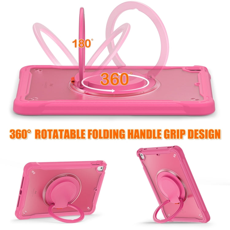 For iPad Air / Air 2 / 9.7 2018 / 2017 Heavy Duty Hybrid Tablet Case with Handle & Strap(Rose Red) - iPad 9.7 (2018) & (2017) Cases by buy2fix | Online Shopping UK | buy2fix