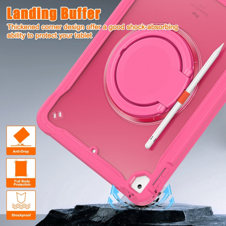 For iPad Air / Air 2 / 9.7 2018 / 2017 Heavy Duty Hybrid Tablet Case with Handle & Strap(Rose Red) - iPad 9.7 (2018) & (2017) Cases by buy2fix | Online Shopping UK | buy2fix