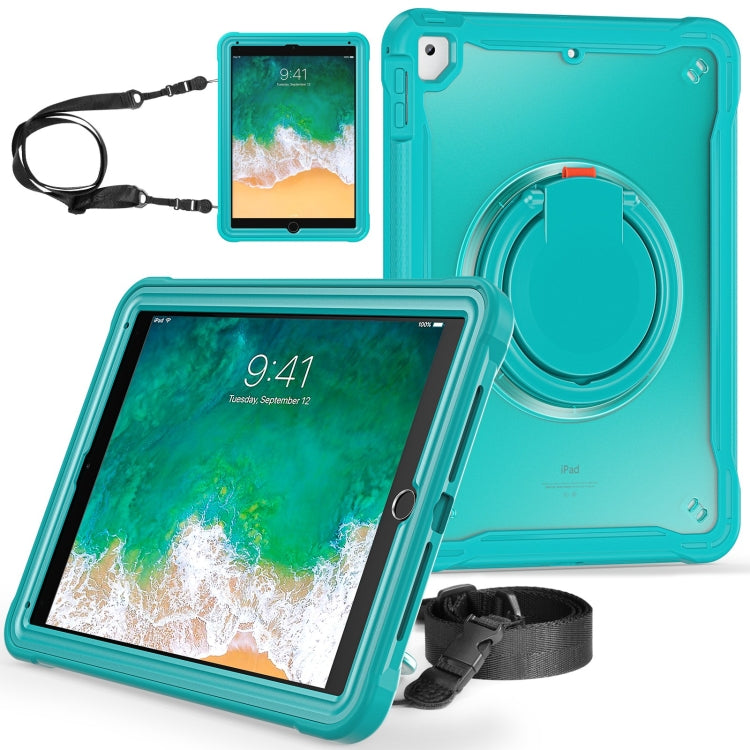 For iPad Air / Air 2 / 9.7 2018 / 2017 Heavy Duty Hybrid Tablet Case with Handle & Strap(Light Blue) - iPad 9.7 (2018) & (2017) Cases by buy2fix | Online Shopping UK | buy2fix