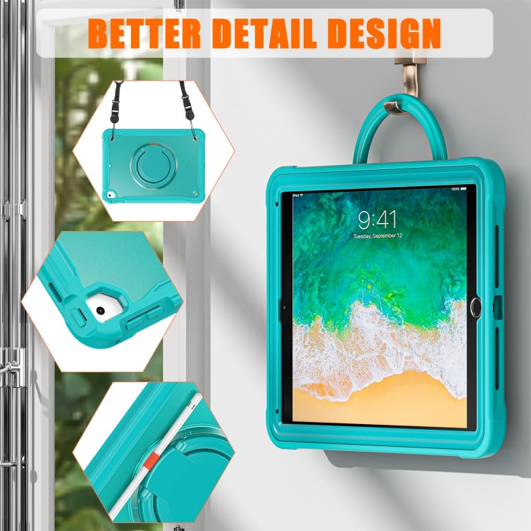 For iPad Air / Air 2 / 9.7 2018 / 2017 Heavy Duty Hybrid Tablet Case with Handle & Strap(Light Blue) - iPad 9.7 (2018) & (2017) Cases by buy2fix | Online Shopping UK | buy2fix