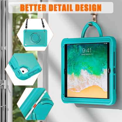 For iPad Air / Air 2 / 9.7 2018 / 2017 Heavy Duty Hybrid Tablet Case with Handle & Strap(Light Blue) - iPad 9.7 (2018) & (2017) Cases by buy2fix | Online Shopping UK | buy2fix