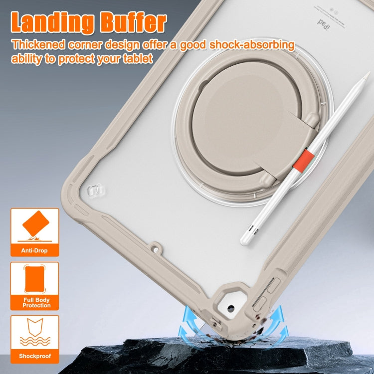 For iPad Air / Air 2 / 9.7 2018 / 2017 Heavy Duty Hybrid Tablet Case with Handle & Strap(Khaki) - iPad 9.7 (2018) & (2017) Cases by buy2fix | Online Shopping UK | buy2fix