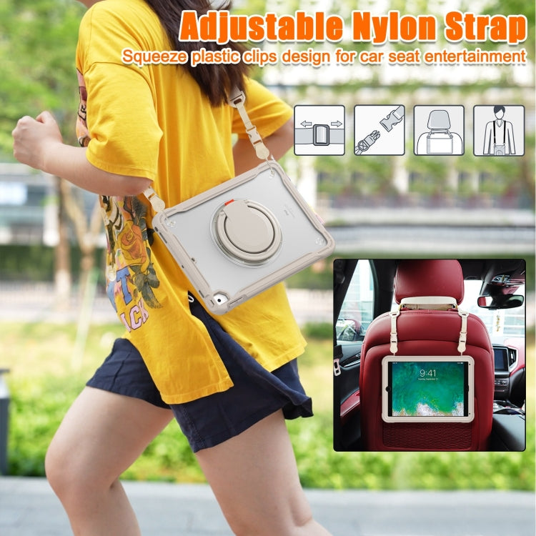 For iPad Air / Air 2 / 9.7 2018 / 2017 Heavy Duty Hybrid Tablet Case with Handle & Strap(Khaki) - iPad 9.7 (2018) & (2017) Cases by buy2fix | Online Shopping UK | buy2fix