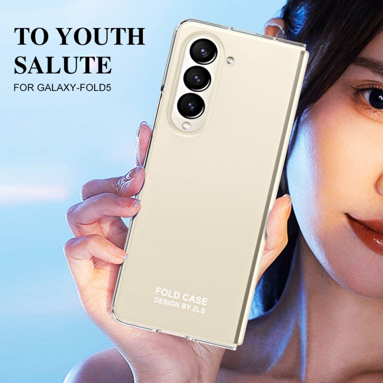 For Samsung Galaxy Z Fold5 5G Integrated AG Matte Folding Phone Case with Pen Slot(Transparent) - Galaxy Z Fold5 Cases by buy2fix | Online Shopping UK | buy2fix