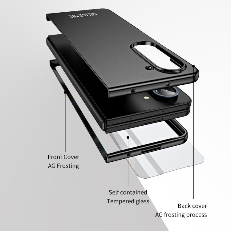 For Samsung Galaxy Z Fold5 5G Integrated AG Matte Folding Phone Case with Pen Slot(Black) - Galaxy Z Fold5 Cases by buy2fix | Online Shopping UK | buy2fix
