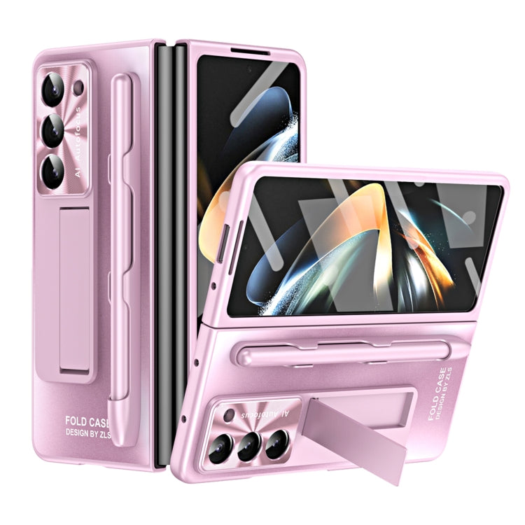 For Samsung Galaxy Z Fold5 5G Integrated AG Matte Folding Phone Case with Pen Slot(Pink) - Galaxy Z Fold5 Cases by buy2fix | Online Shopping UK | buy2fix