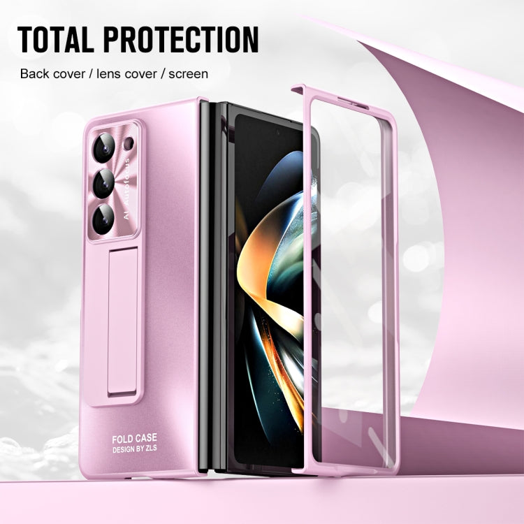 For Samsung Galaxy Z Fold5 5G Integrated AG Matte Folding Phone Case with Pen Slot(Pink) - Galaxy Z Fold5 Cases by buy2fix | Online Shopping UK | buy2fix
