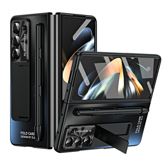 For Samsung Galaxy Z Fold5 5G Integrated AG Matte Folding Phone Case with Pen Slot(Black) - Galaxy Z Fold5 Cases by buy2fix | Online Shopping UK | buy2fix