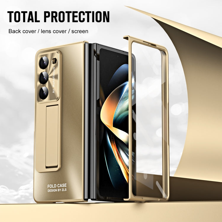 For Samsung Galaxy Z Fold5 5G Integrated AG Matte Folding Phone Case with Pen Slot(Champagne Gold) - Galaxy Z Fold5 Cases by buy2fix | Online Shopping UK | buy2fix