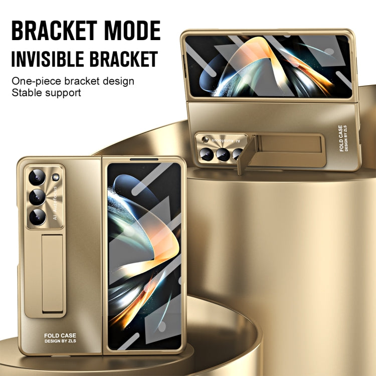 For Samsung Galaxy Z Fold5 5G Integrated AG Matte Folding Phone Case with Pen Slot(Champagne Gold) - Galaxy Z Fold5 Cases by buy2fix | Online Shopping UK | buy2fix