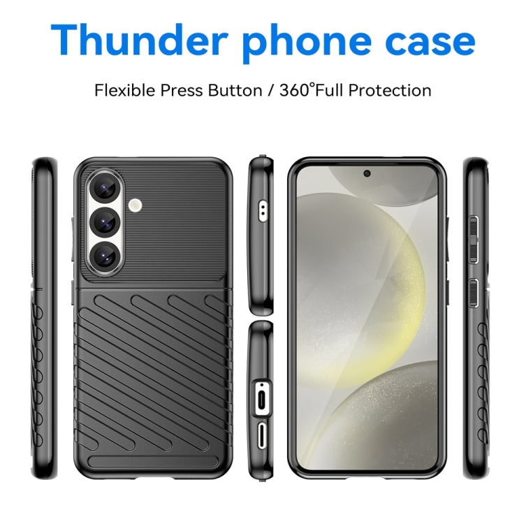 For Samsung Galaxy S25 5G Thunderbolt Shockproof TPU Phone Case(Black) by buy2fix