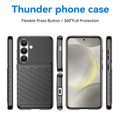 For Samsung Galaxy S25 5G Thunderbolt Shockproof TPU Phone Case(Black) by buy2fix