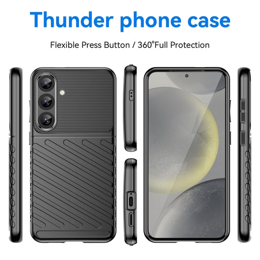 For Samsung Galaxy S25+ 5G Thunderbolt Shockproof TPU Phone Case(Black) by buy2fix