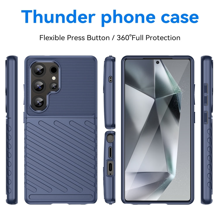 For Samsung Galaxy S25 Ultra 5G Thunderbolt Shockproof TPU Phone Case(Blue) by buy2fix