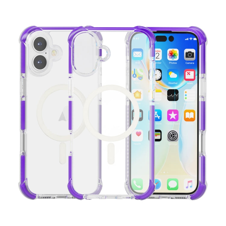 For iPhone 16 Plus Acrylic Magsafe Magnetic Shockproof Phone Case(Purple) - iPhone 16 Plus Cases by buy2fix | Online Shopping UK | buy2fix