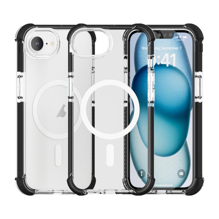 For iPhone 16e Acrylic Magsafe Magnetic Shockproof Phone Case(Transparent Black) - iPhone 16e Cases by buy2fix | Online Shopping UK | buy2fix