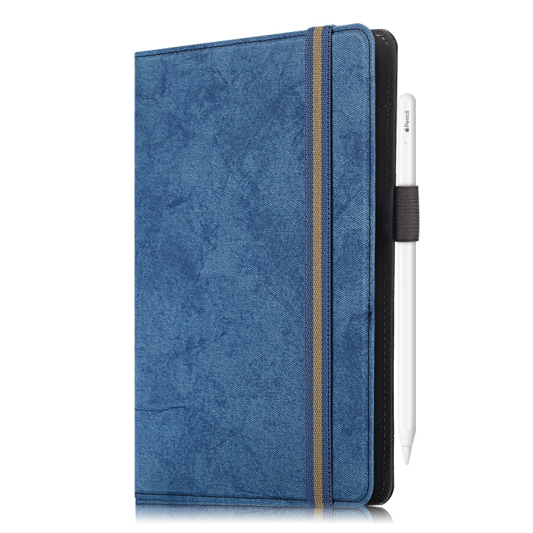 For 7-8 inch Marble Cloth Texture Horizontal Flip Universal Tablet PC Leather Case with Pen Slot & Holder(Dark Blue) - 8 inch by buy2fix | Online Shopping UK | buy2fix