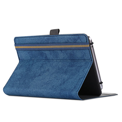 For 7-8 inch Marble Cloth Texture Horizontal Flip Universal Tablet PC Leather Case with Pen Slot & Holder(Dark Blue) - 8 inch by buy2fix | Online Shopping UK | buy2fix