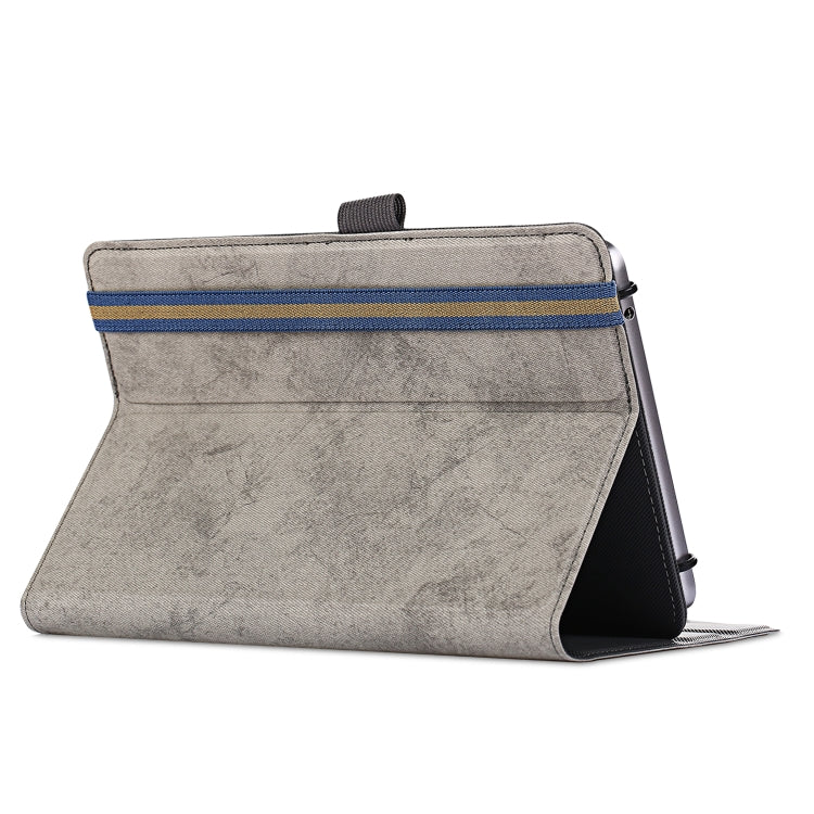 For 7-8 inch Marble Cloth Texture Horizontal Flip Universal Tablet PC Leather Case with Pen Slot & Holder(Grey) - 8 inch by buy2fix | Online Shopping UK | buy2fix
