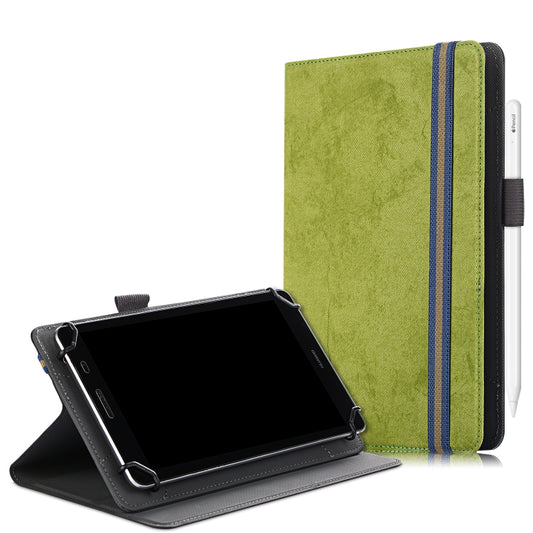 For 7-8 inch Marble Cloth Texture Horizontal Flip Universal Tablet PC Leather Case with Pen Slot & Holder(Green) - 8 inch by buy2fix | Online Shopping UK | buy2fix