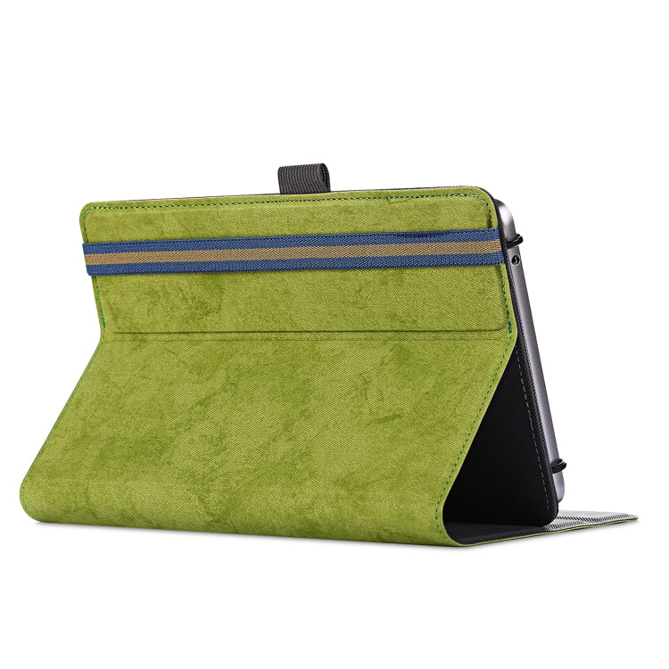 For 7-8 inch Marble Cloth Texture Horizontal Flip Universal Tablet PC Leather Case with Pen Slot & Holder(Green) - 8 inch by buy2fix | Online Shopping UK | buy2fix