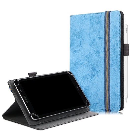 For 7-8 inch Marble Cloth Texture Horizontal Flip Universal Tablet PC Leather Case with Pen Slot & Holder(Sky Blue) - 8 inch by buy2fix | Online Shopping UK | buy2fix