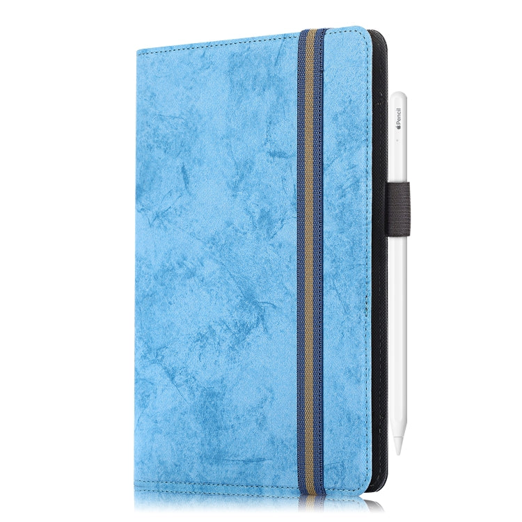 For 7-8 inch Marble Cloth Texture Horizontal Flip Universal Tablet PC Leather Case with Pen Slot & Holder(Sky Blue) - 8 inch by buy2fix | Online Shopping UK | buy2fix