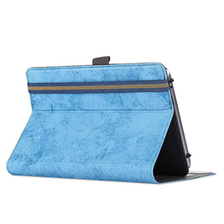 For 7-8 inch Marble Cloth Texture Horizontal Flip Universal Tablet PC Leather Case with Pen Slot & Holder(Sky Blue) - 8 inch by buy2fix | Online Shopping UK | buy2fix