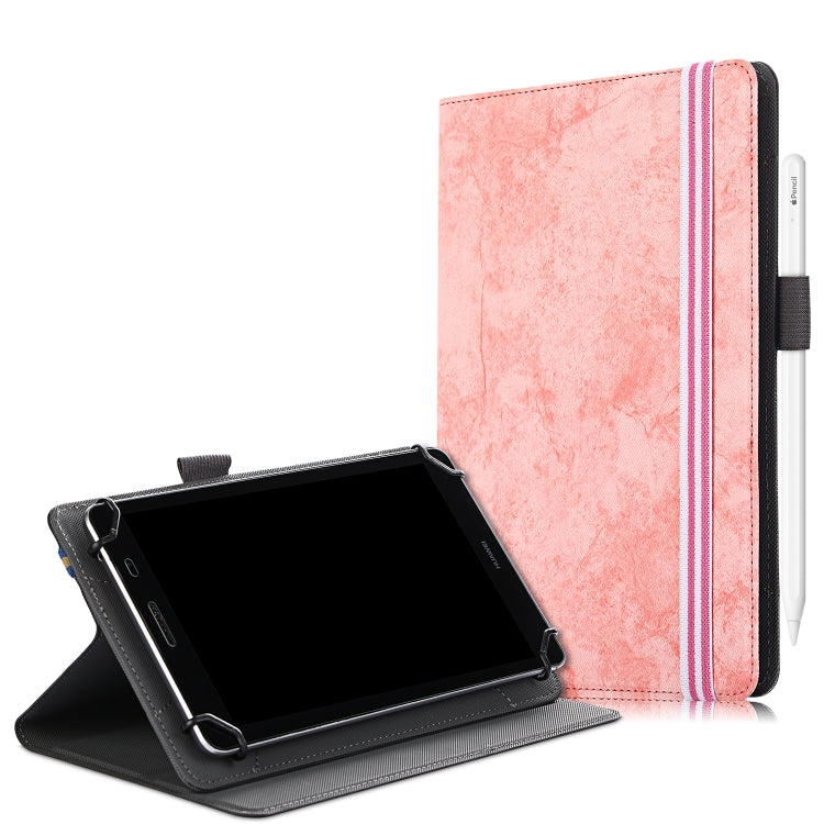 For 7-8 inch Marble Cloth Texture Horizontal Flip Universal Tablet PC Leather Case with Pen Slot & Holder(Pink) - 8 inch by buy2fix | Online Shopping UK | buy2fix