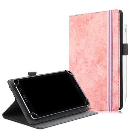 For 7-8 inch Marble Cloth Texture Horizontal Flip Universal Tablet PC Leather Case with Pen Slot & Holder(Pink) - 8 inch by buy2fix | Online Shopping UK | buy2fix