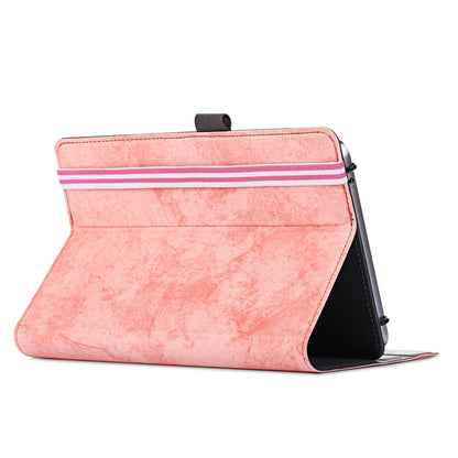 For 7-8 inch Marble Cloth Texture Horizontal Flip Universal Tablet PC Leather Case with Pen Slot & Holder(Pink) - 8 inch by buy2fix | Online Shopping UK | buy2fix