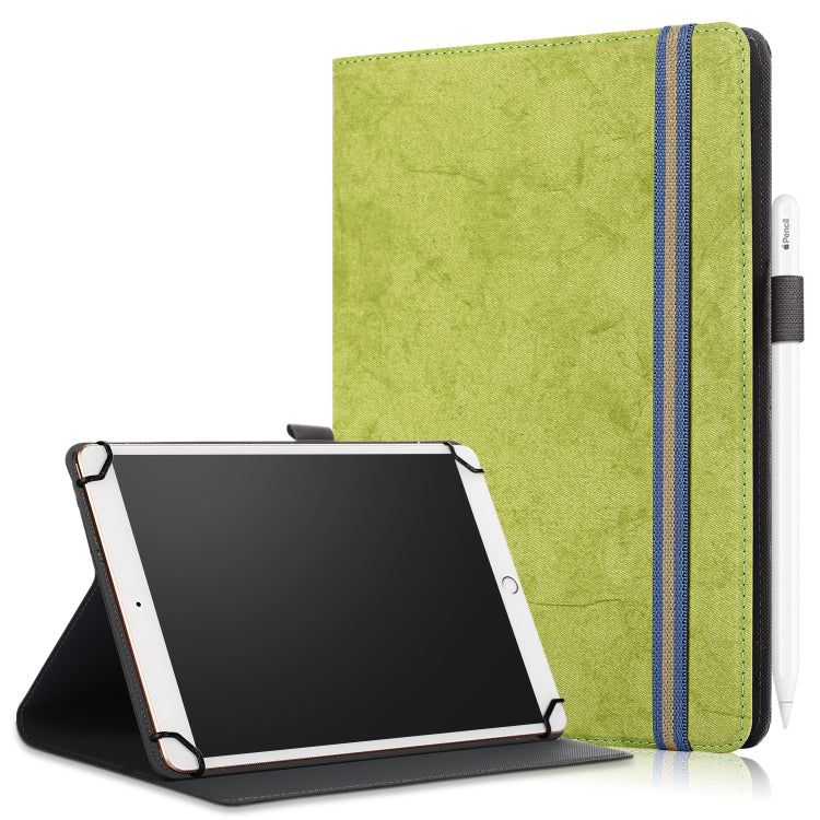 For 9-11 inch Marble Cloth Texture Horizontal Flip Universal Tablet PC Leather Case with Pen Slot & Holder(Green) - 10 - 11 inch by buy2fix | Online Shopping UK | buy2fix