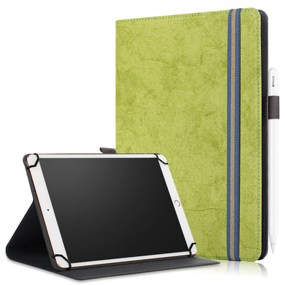 For 9-11 inch Marble Cloth Texture Horizontal Flip Universal Tablet PC Leather Case with Pen Slot & Holder(Green) - 10 - 11 inch by buy2fix | Online Shopping UK | buy2fix