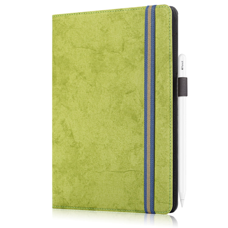 For 9-11 inch Marble Cloth Texture Horizontal Flip Universal Tablet PC Leather Case with Pen Slot & Holder(Green) - 10 - 11 inch by buy2fix | Online Shopping UK | buy2fix