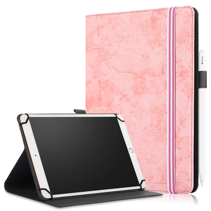 For 9-11 inch Marble Cloth Texture Horizontal Flip Universal Tablet PC Leather Case with Pen Slot & Holder(Pink) - 10 - 11 inch by buy2fix | Online Shopping UK | buy2fix