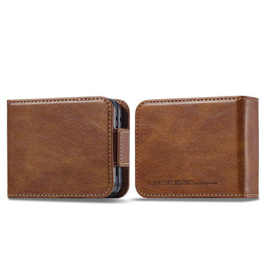 For Samsung Galaxy Z Flip7 5G LC.IMEEKE RFID Anti-theft Leather Phone Case(Brown)
